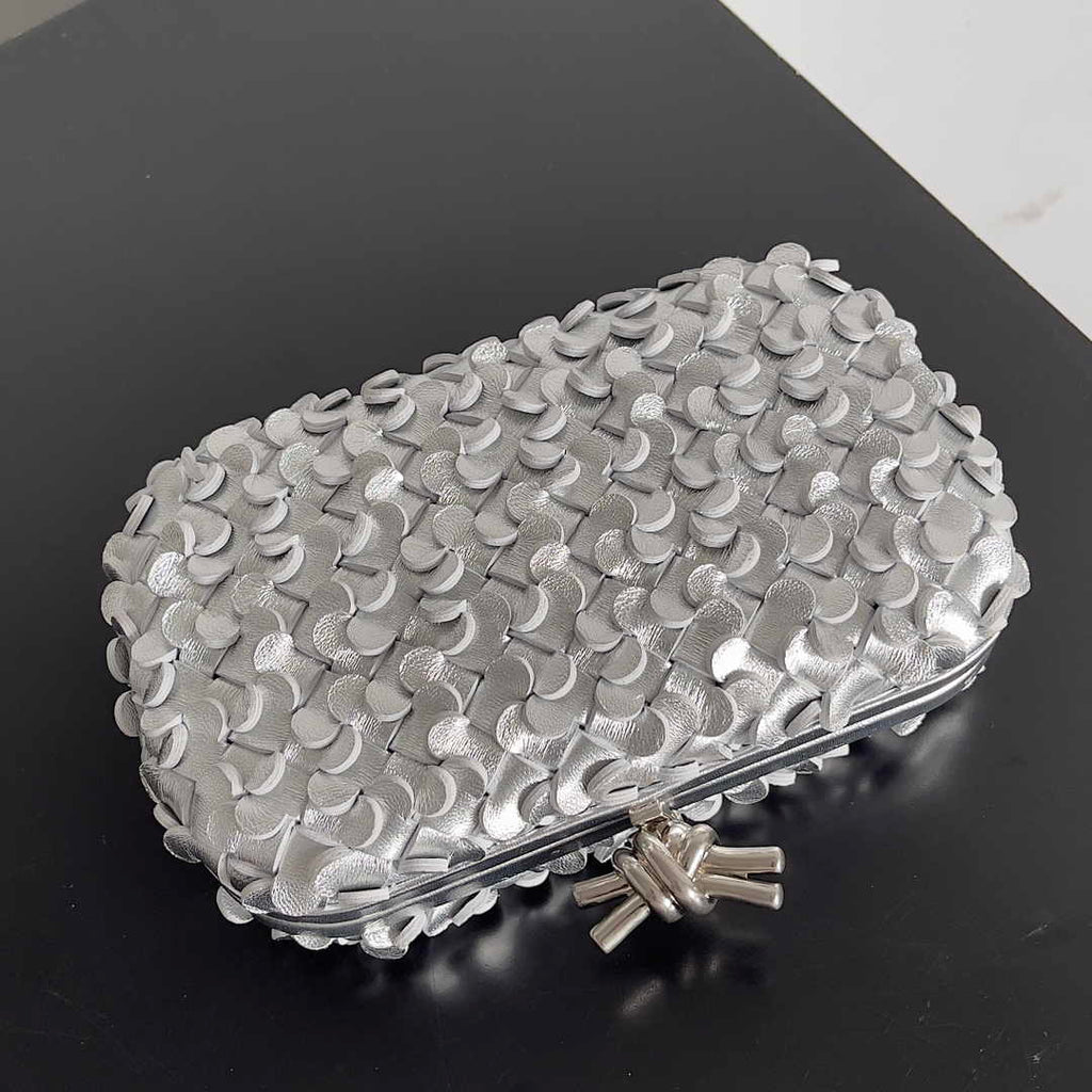Bottega Veneta Knot 717622 Calfskin Silver