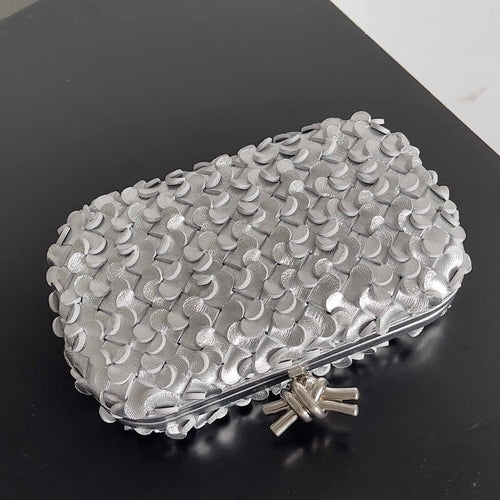 Bottega Veneta Knot 717622 Calfskin Silver