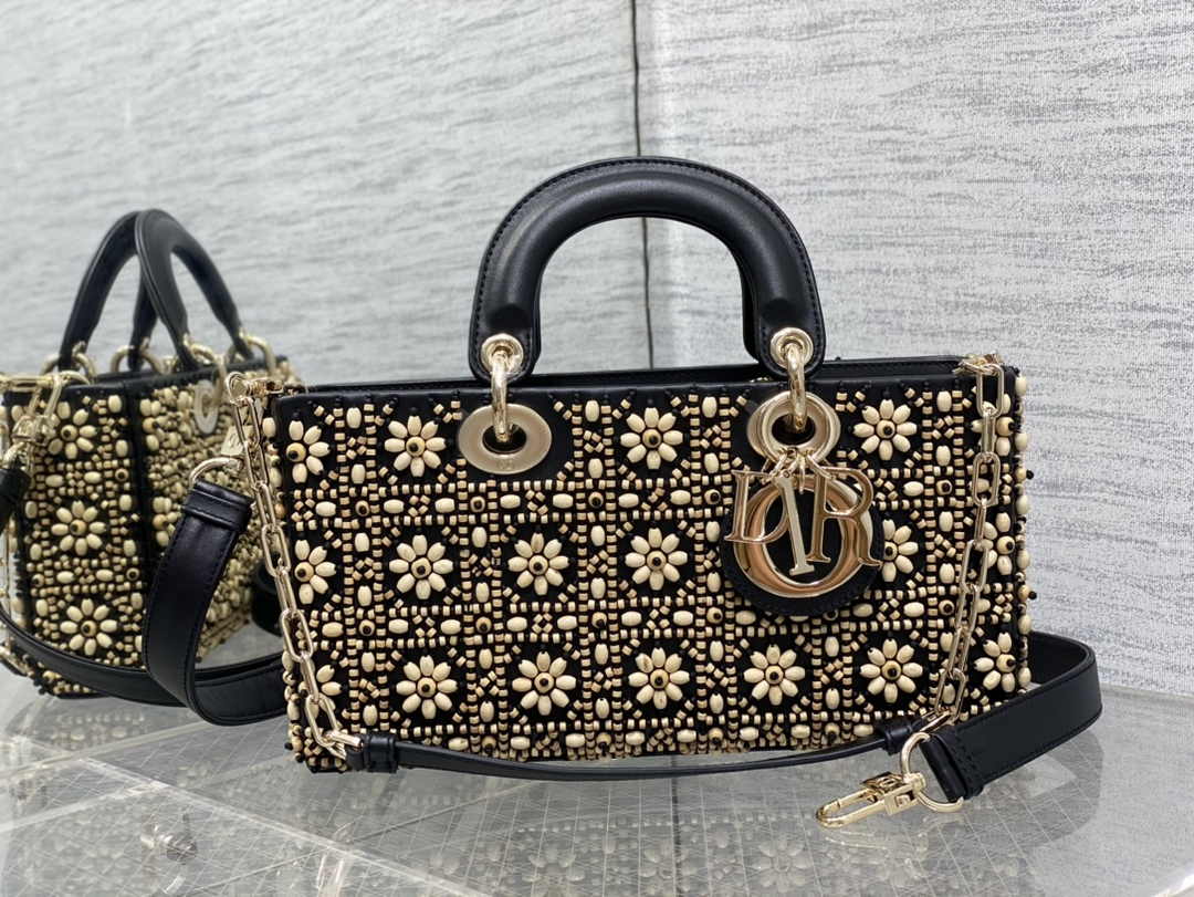 Dior Medium Lady D-Lite Bag M0565 Black Lambskin E900 - Default Title - View 2