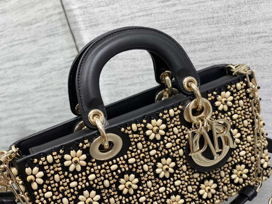 Dior Medium Lady D-Lite Bag M0565 Black Lambskin E900 - Default Title - View 9