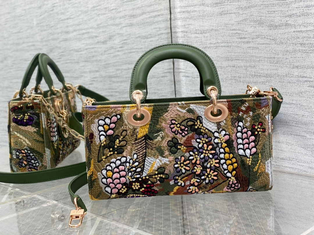 Dior Medium Lady D-Lite Bag M0565 Green Lambskin E902 - Default Title - View 4
