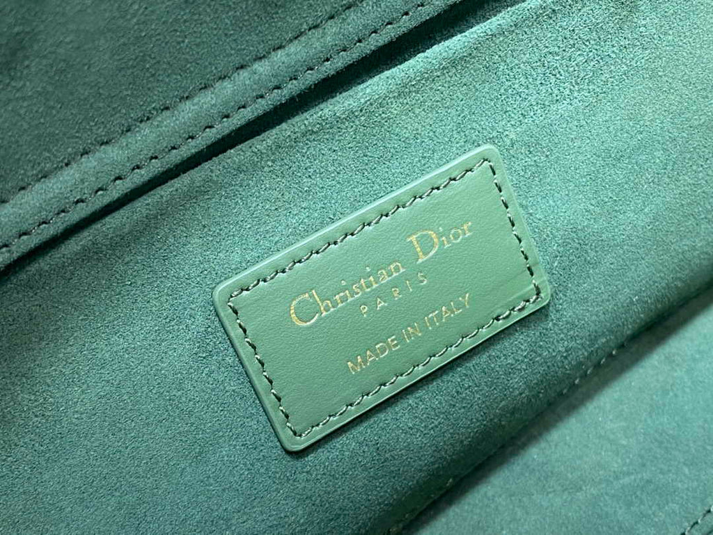 Dior Medium Lady D-Lite Bag M0565 Green Lambskin E902 - Default Title - View 7