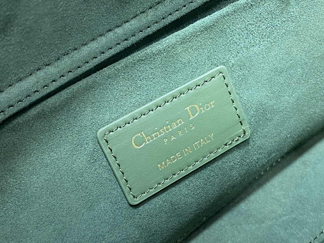 Dior Medium Lady D-Lite Bag M0565 Green Lambskin E902 - Default Title - View 7