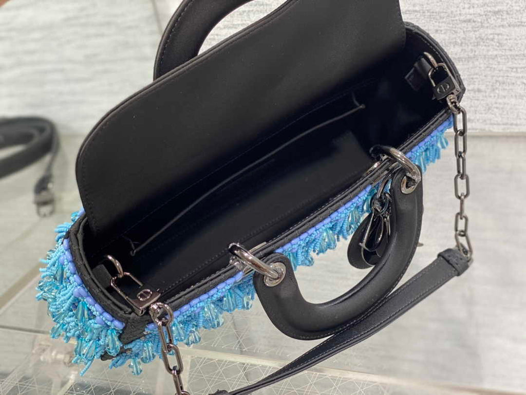 Dior Medium Lady D-Lite Bag M0565 Black Lambskin E901 - Default Title - View 6
