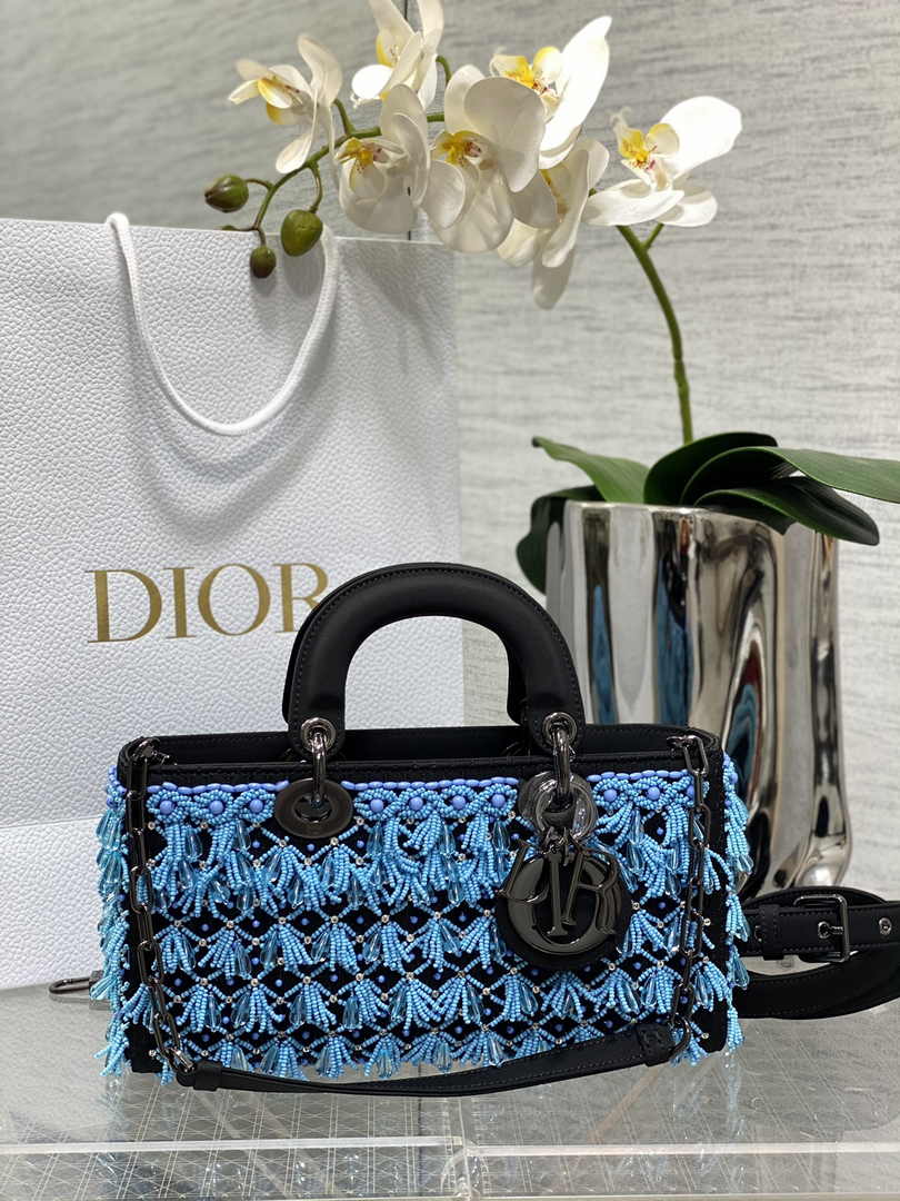 Dior Medium Lady D-Lite Bag M0565 Black Lambskin E901 - Default Title - View 1