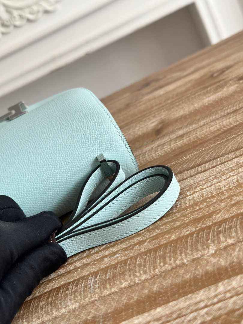 Hermes Constance Epsom Leather 19cm Light Blue Silver H082200