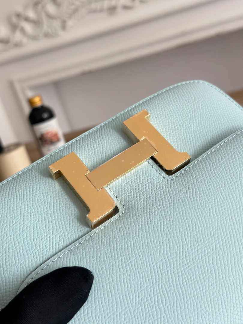 Hermes Constance Epsom Leather 19cm Light Blue Gold H082201
