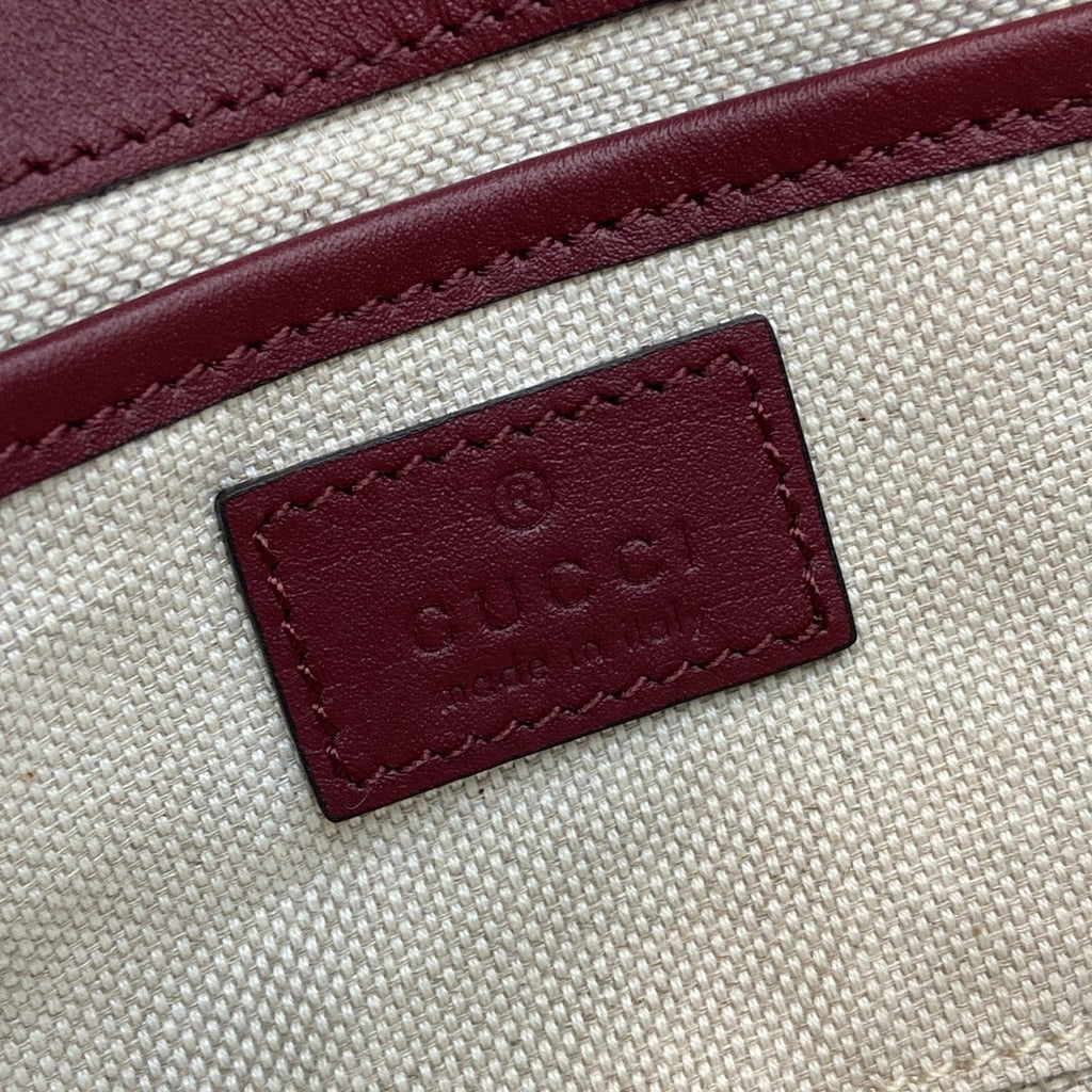 Gucci Horsebit 1955 Soft small top handle bag 815206 in wine red gg