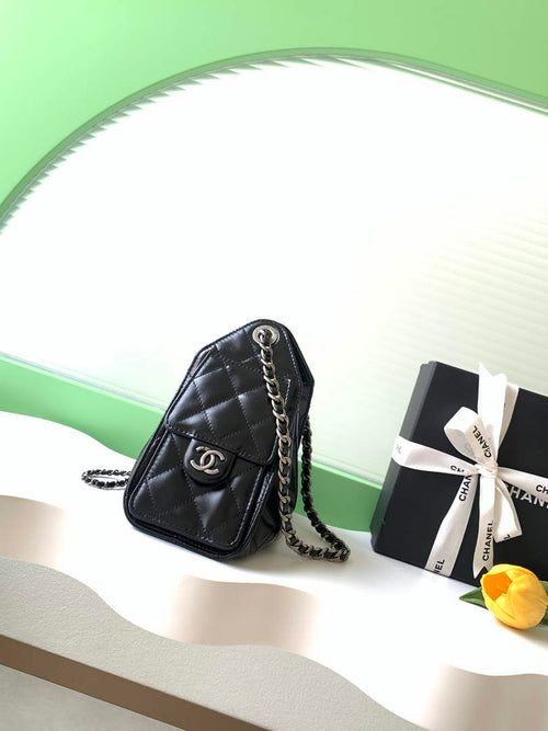 Chanel 25 Mini Handbag AS5631 - Shiny Crumpled Calfskin Black