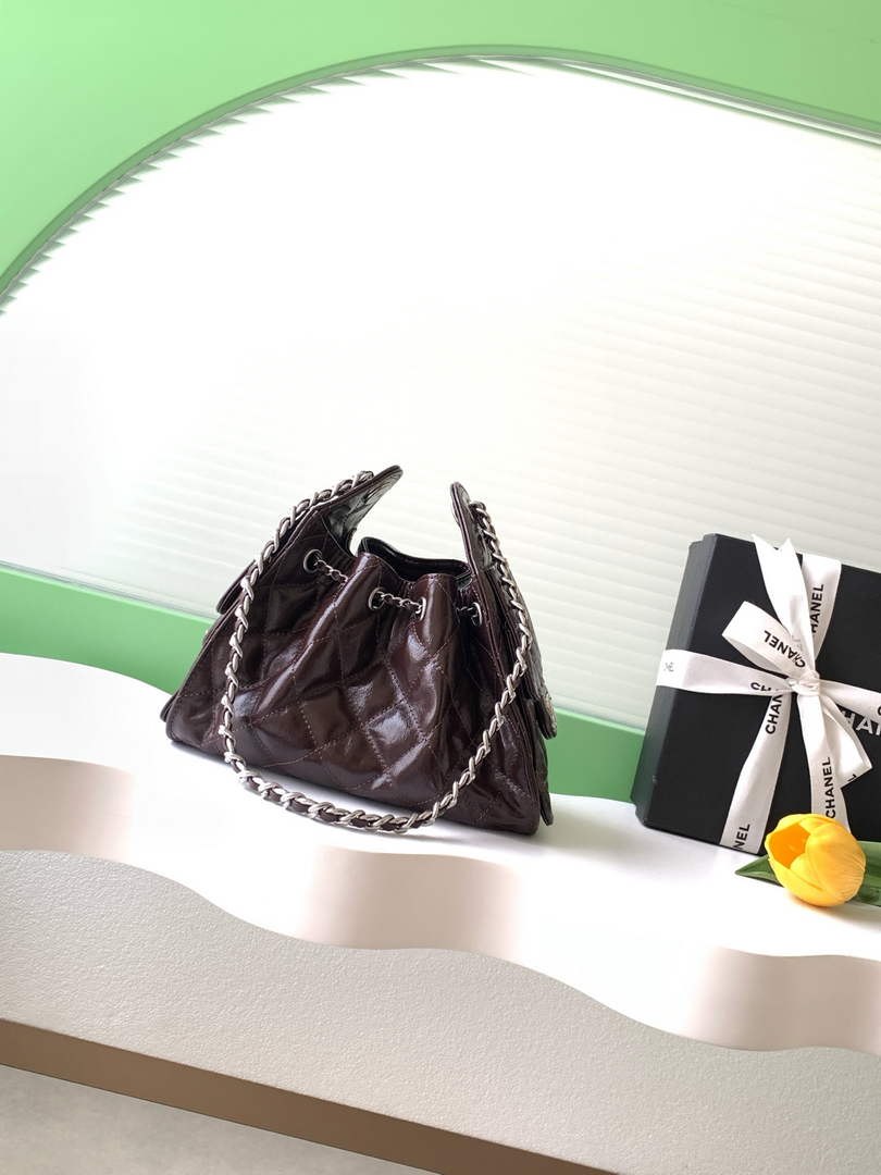 Chanel 25 Mini Handbag AS5631 - Shiny Crumpled Calfskin Dark Burgundy