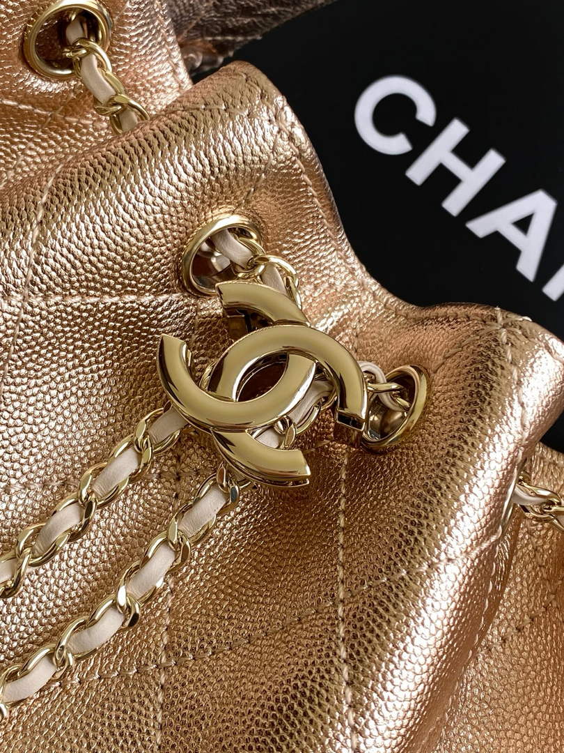 Chanel 25 Mini Handbag AS5631 - Metallic Grained Calfskin Bronze