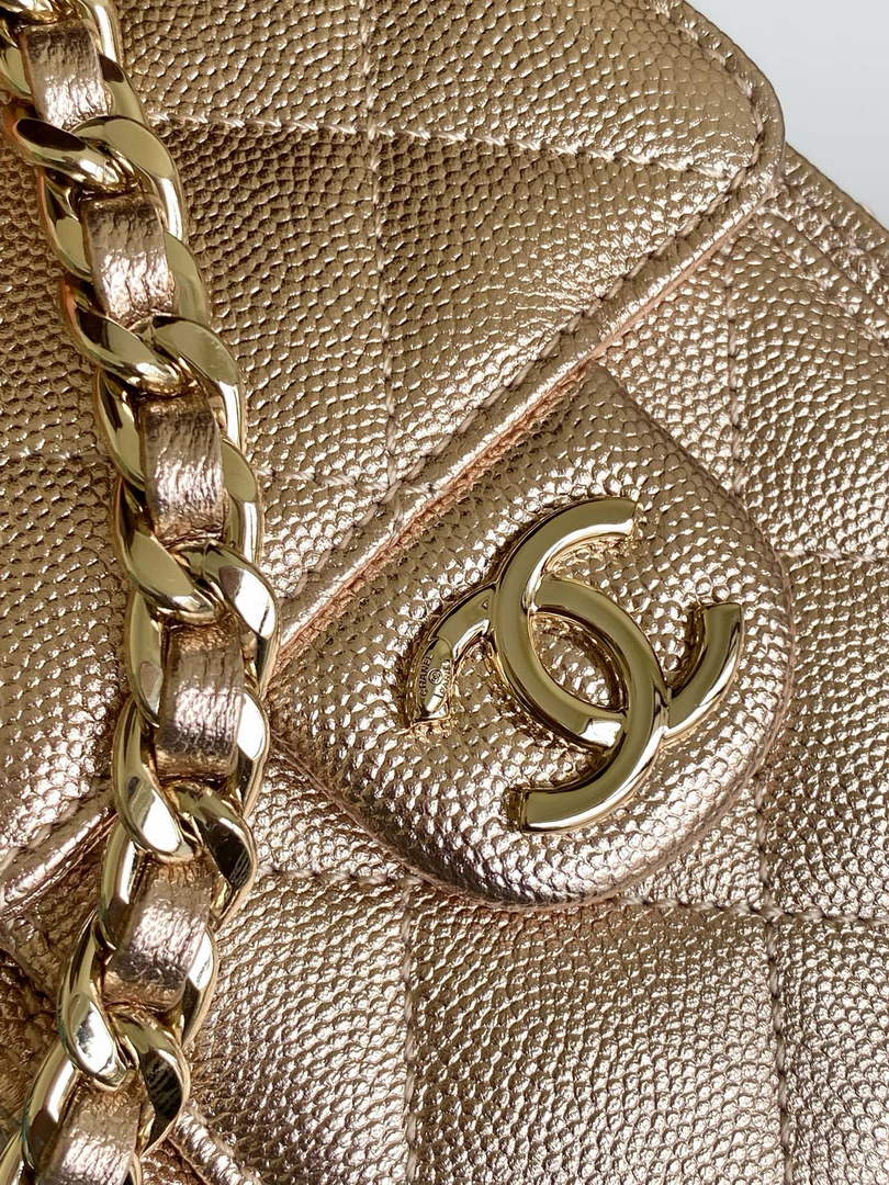 Chanel 25 Mini Handbag AS5631 - Metallic Grained Calfskin Bronze