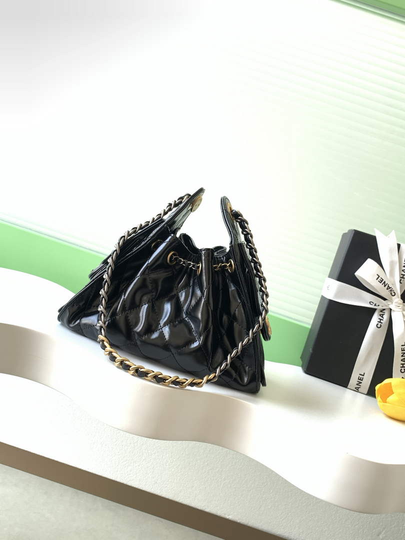 Chanel 25 Mini Handbag AS5631 - Shiny Crumpled Calfskin Silver Gold