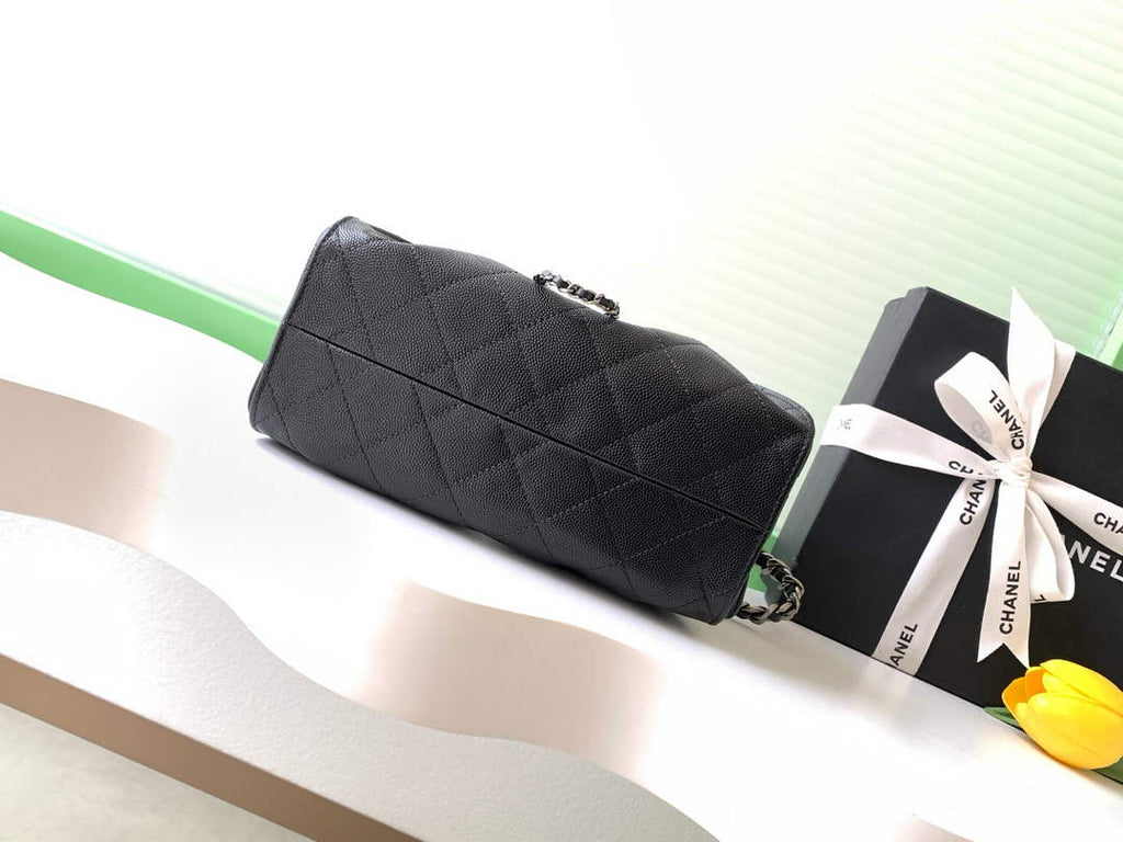 Chanel 25 Mini Handbag AS5631 - Grained Calfskin Black Silver