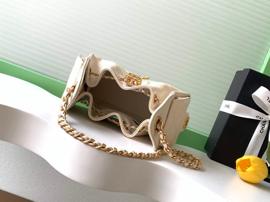 Chanel 25 Mini Handbag AS5631 - Grained Calfskin Dark Beige