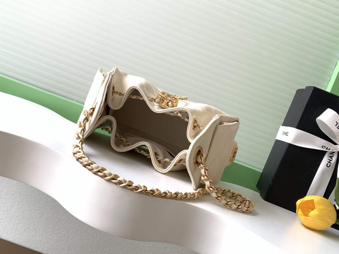 Chanel 25 Mini Handbag AS5631 - Grained Calfskin Dark Beige
