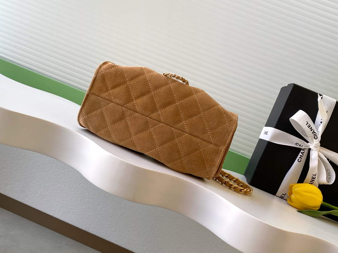 Chanel 25 Mini Bag AS5631 - Suede Calfskin Brown