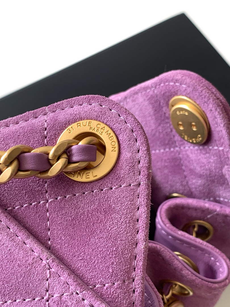 Chanel 25 Mini Bag AS5631 - Suede Calfskin Purple