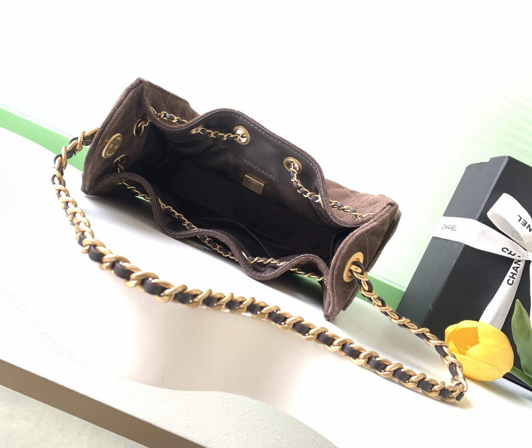 Chanel 25 Mini Bag AS5631 - Suede Calfskin Brown