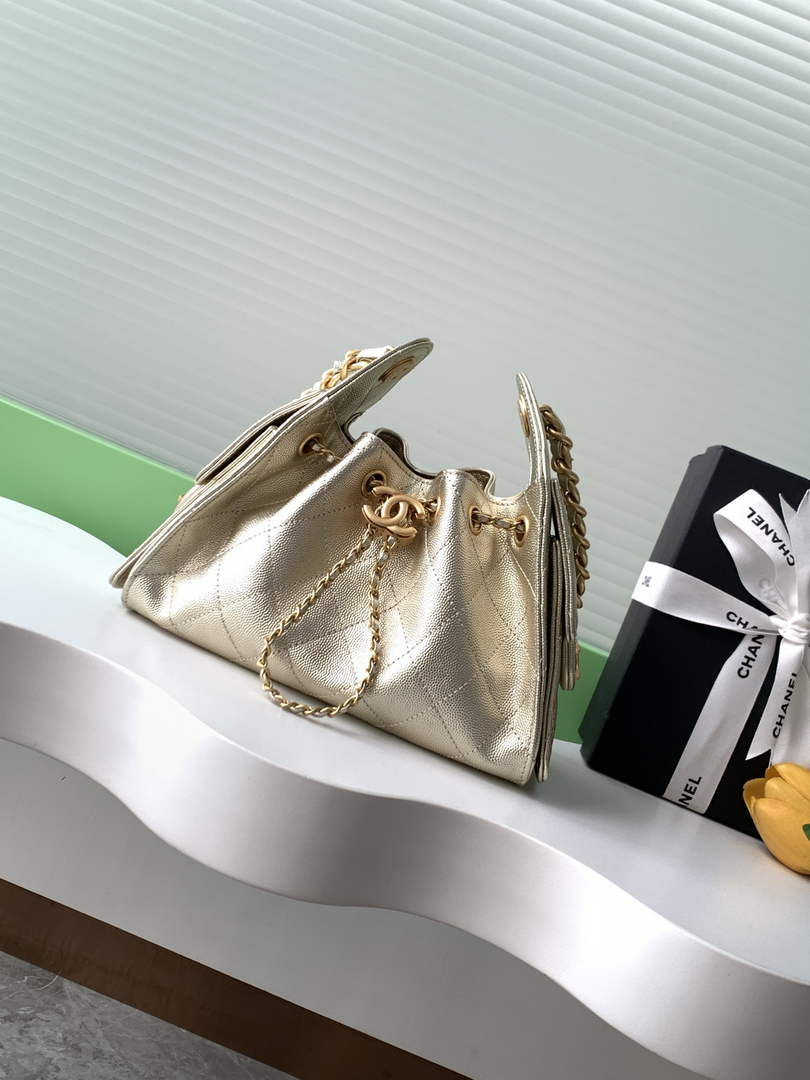 Chanel 25 Mini Handbag AS5631 - Metallic Grained Calfskin Gold