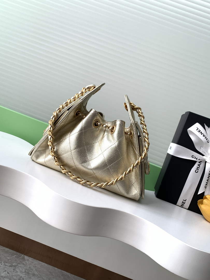 Chanel 25 Mini Handbag AS5631 - Metallic Grained Calfskin Gold