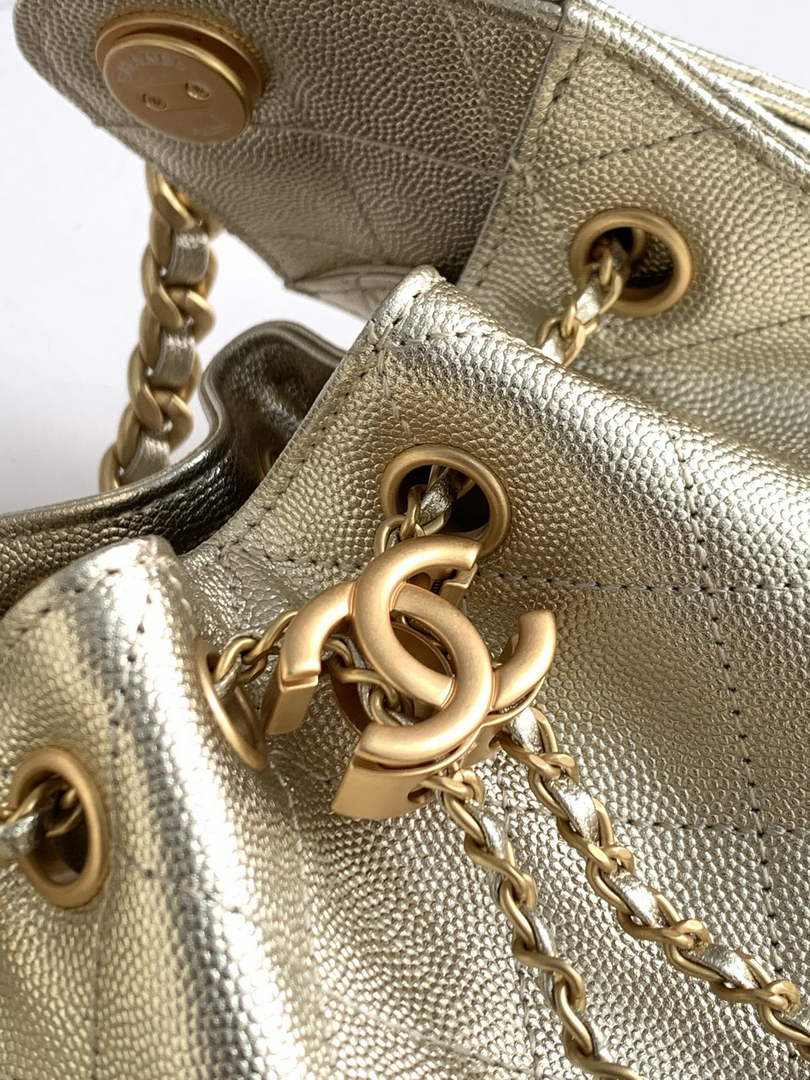 Chanel 25 Mini Handbag AS5631 - Metallic Grained Calfskin Gold