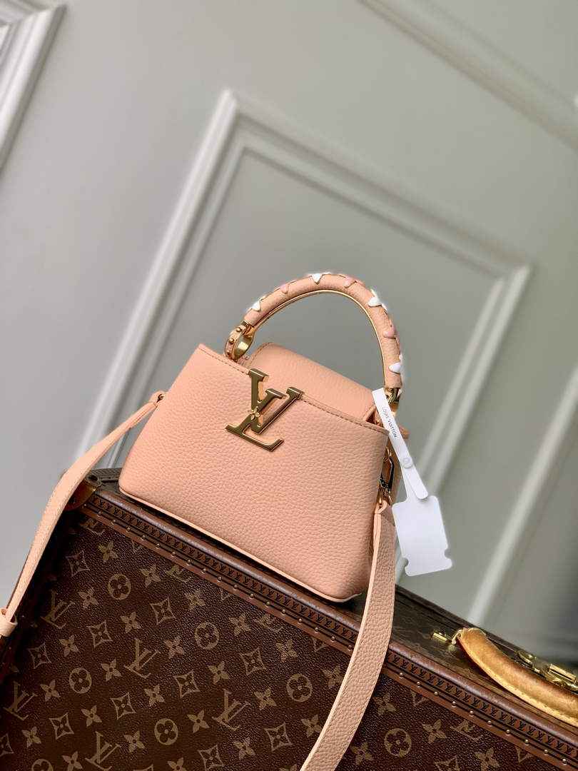 Louis Vuitton Capucines Mini Bag, M14976 In Pink Taurillon Leather