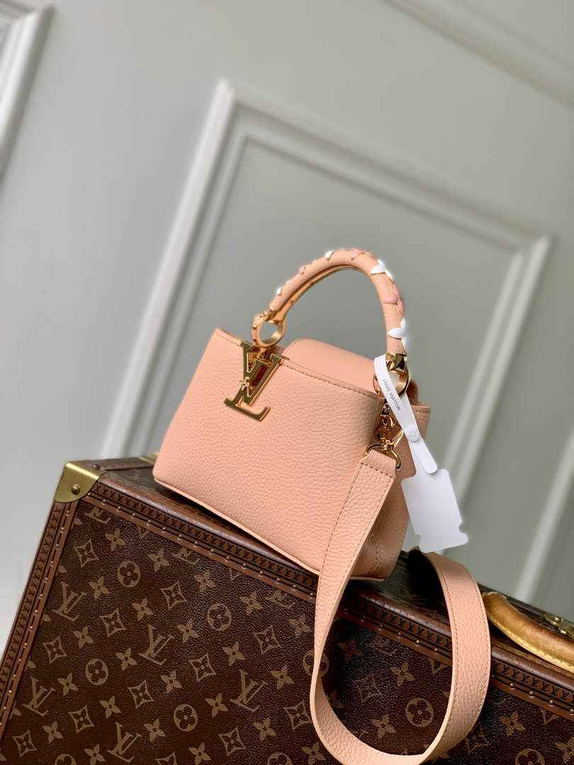 Louis Vuitton Capucines Mini Bag, M14976 In Pink Taurillon Leather