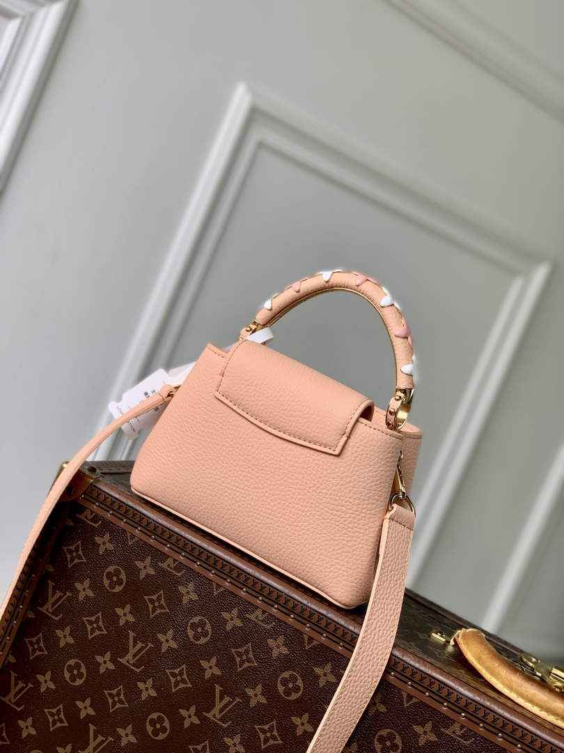 Louis Vuitton Capucines Mini Bag, M14976 In Pink Taurillon Leather