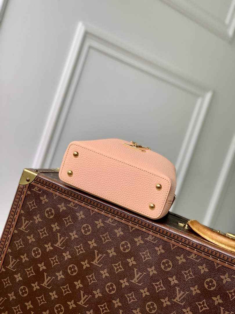 Louis Vuitton Capucines Mini Bag, M14976 In Pink Taurillon Leather