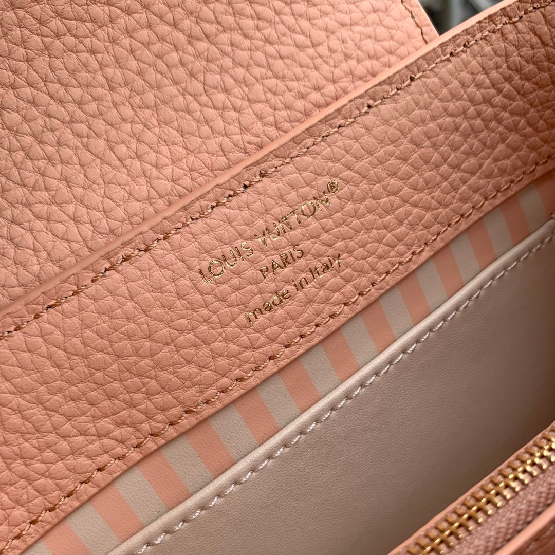 Louis Vuitton Capucines Mini Bag, M14976 In Pink Taurillon Leather