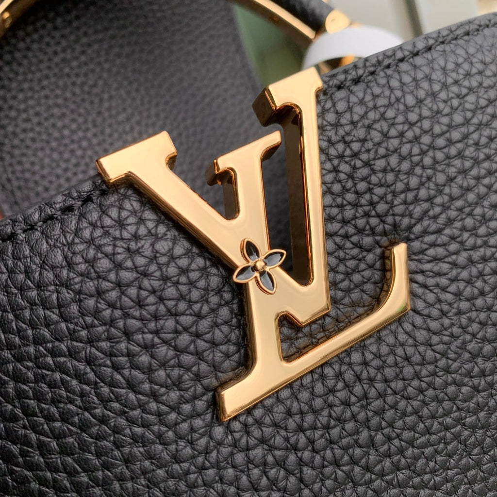 Louis Vuitton Capucines Mini Bag, M14976 In Black Taurillon Leather