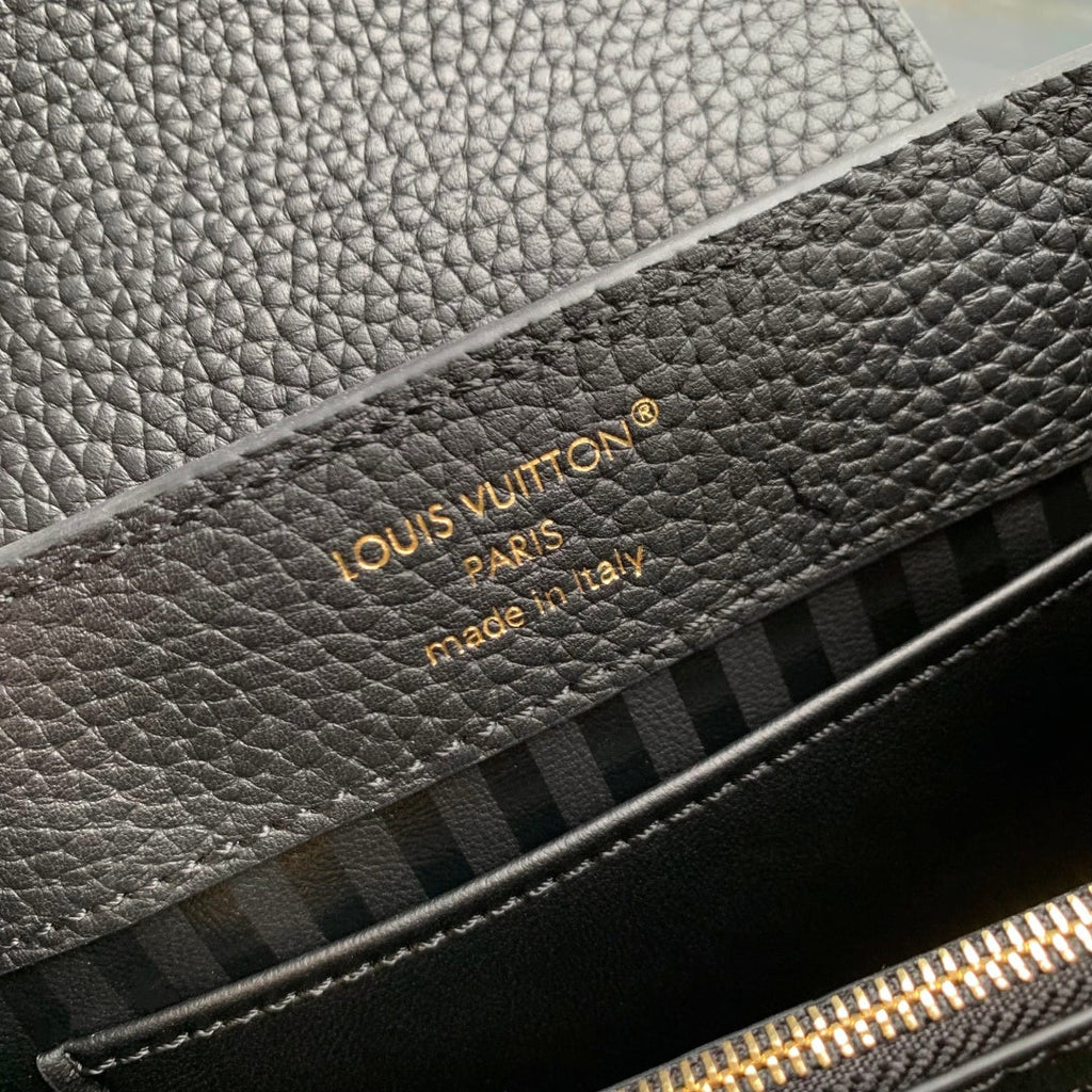 Louis Vuitton Capucines Mini Bag, M14976 In Black Taurillon Leather