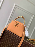 Louis Vuitton Capucines Mini Bag, M14396 In Apricot Taurillon Leather