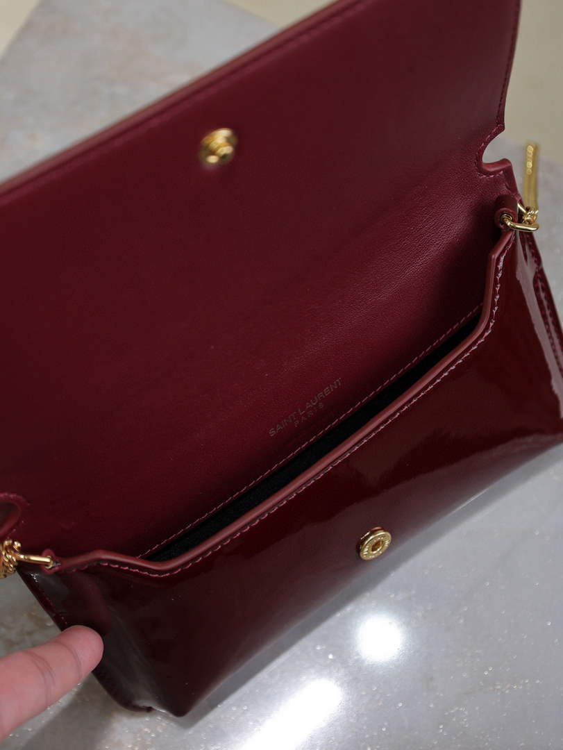 YSL CASSANDRE phone holder 635095 in patent leather red