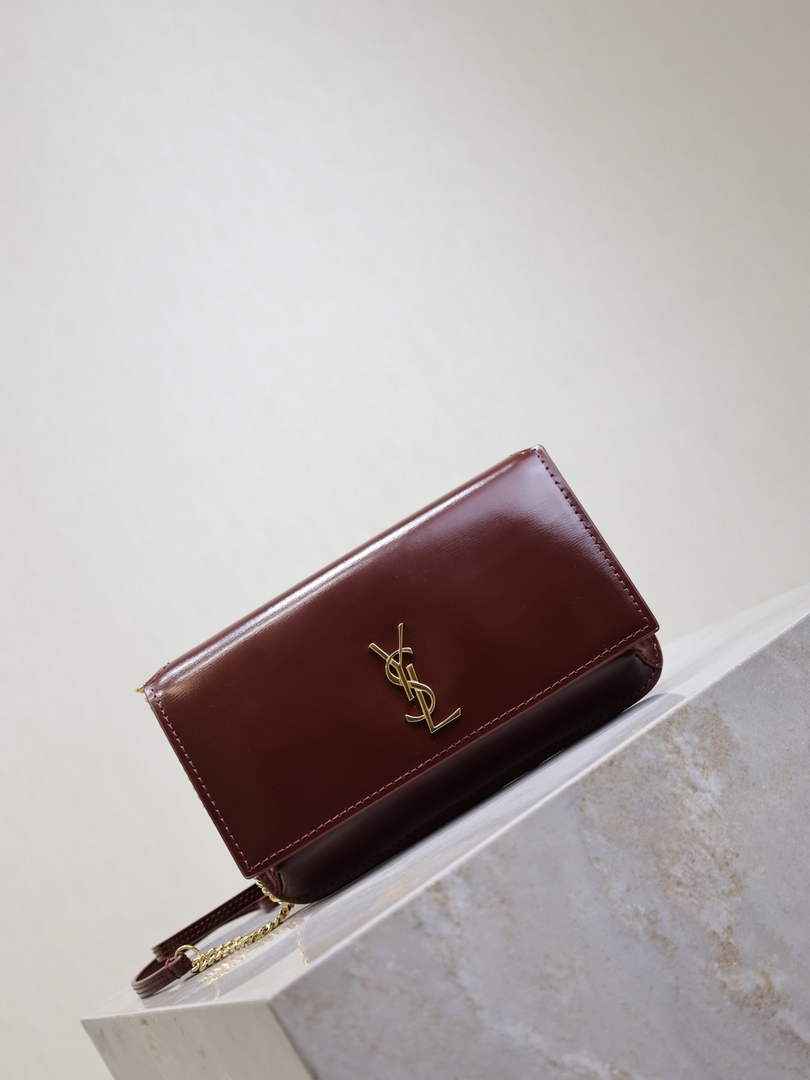YSL CASSANDRE phone holder 820175 in smooth leather red