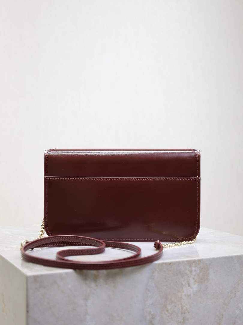 YSL CASSANDRE phone holder 820175 in smooth leather red
