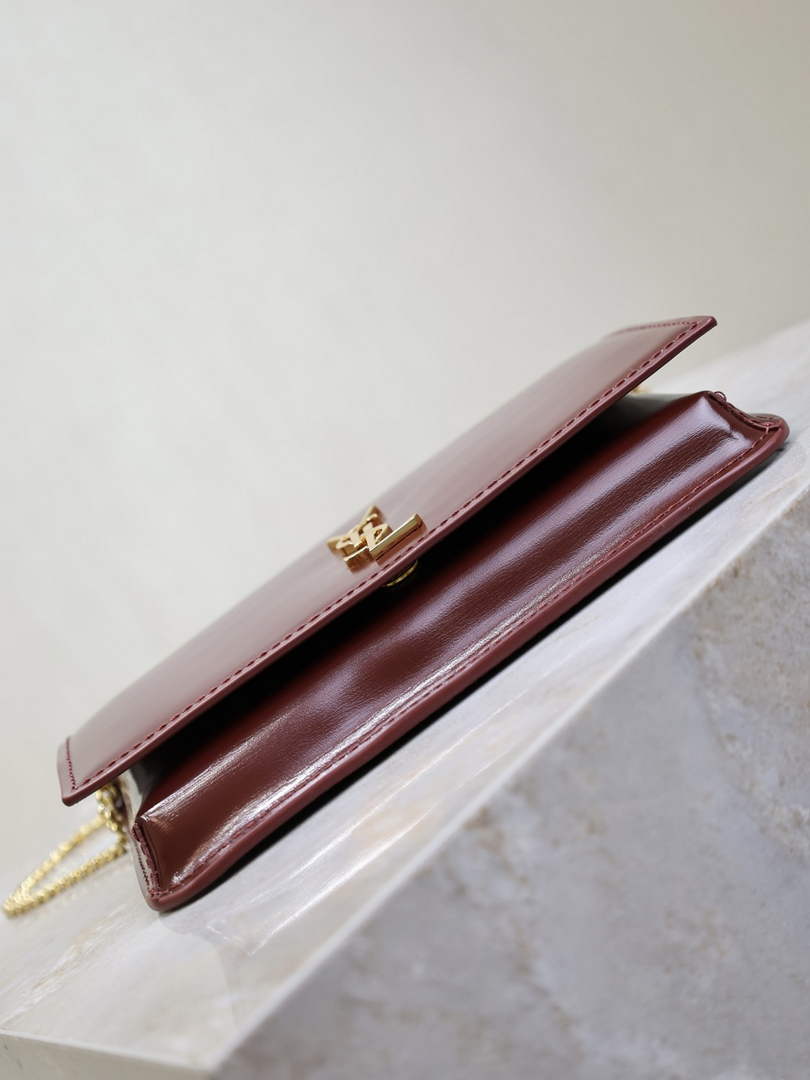 YSL CASSANDRE phone holder 820175 in smooth leather red