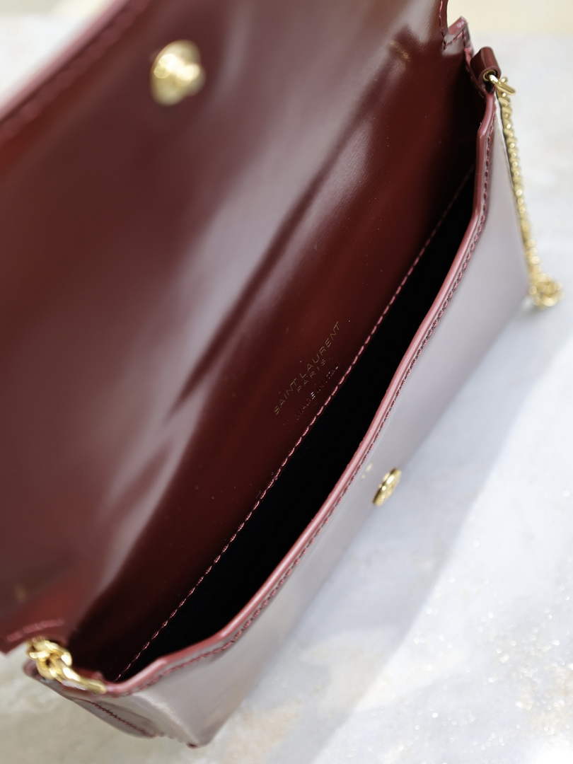 YSL CASSANDRE phone holder 820175 in smooth leather red