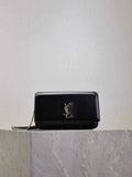 YSL CASSANDRE phone holder 820175 in smooth leather black