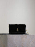 YSL CASSANDRE phone holder 635095 in patent leather black