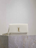 YSL CASSANDRE phone holder 820175 in smooth leather white