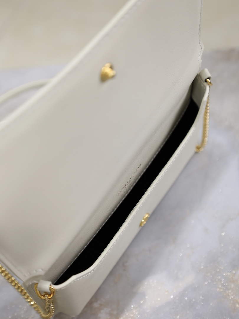YSL CASSANDRE phone holder 820175 in smooth leather white