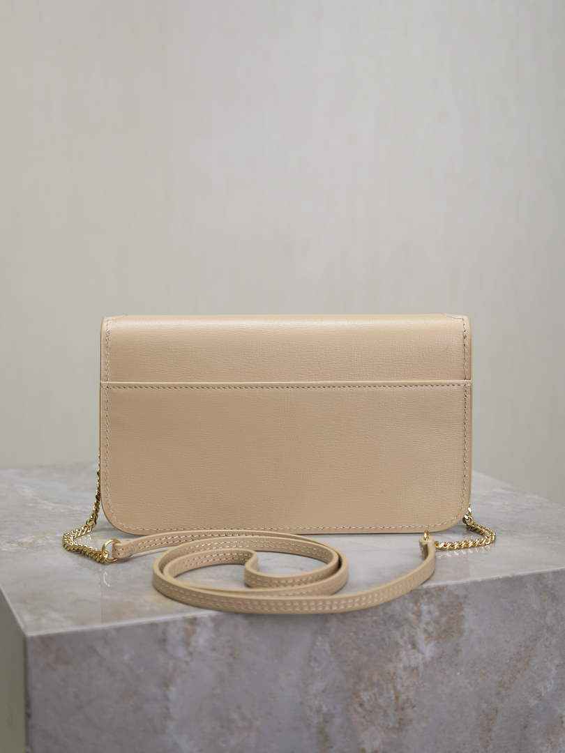 YSL CASSANDRE phone holder 820175 in smooth leather apricot