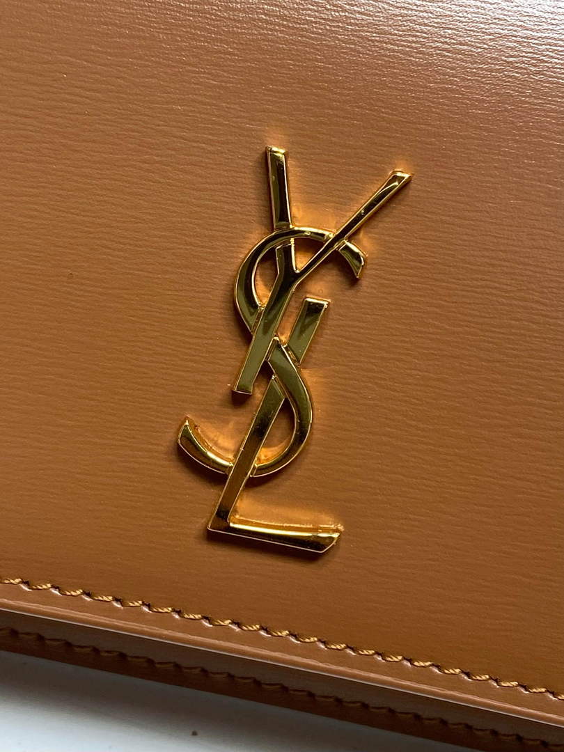 YSL CASSANDRE phone holder 820175 in smooth leather brown