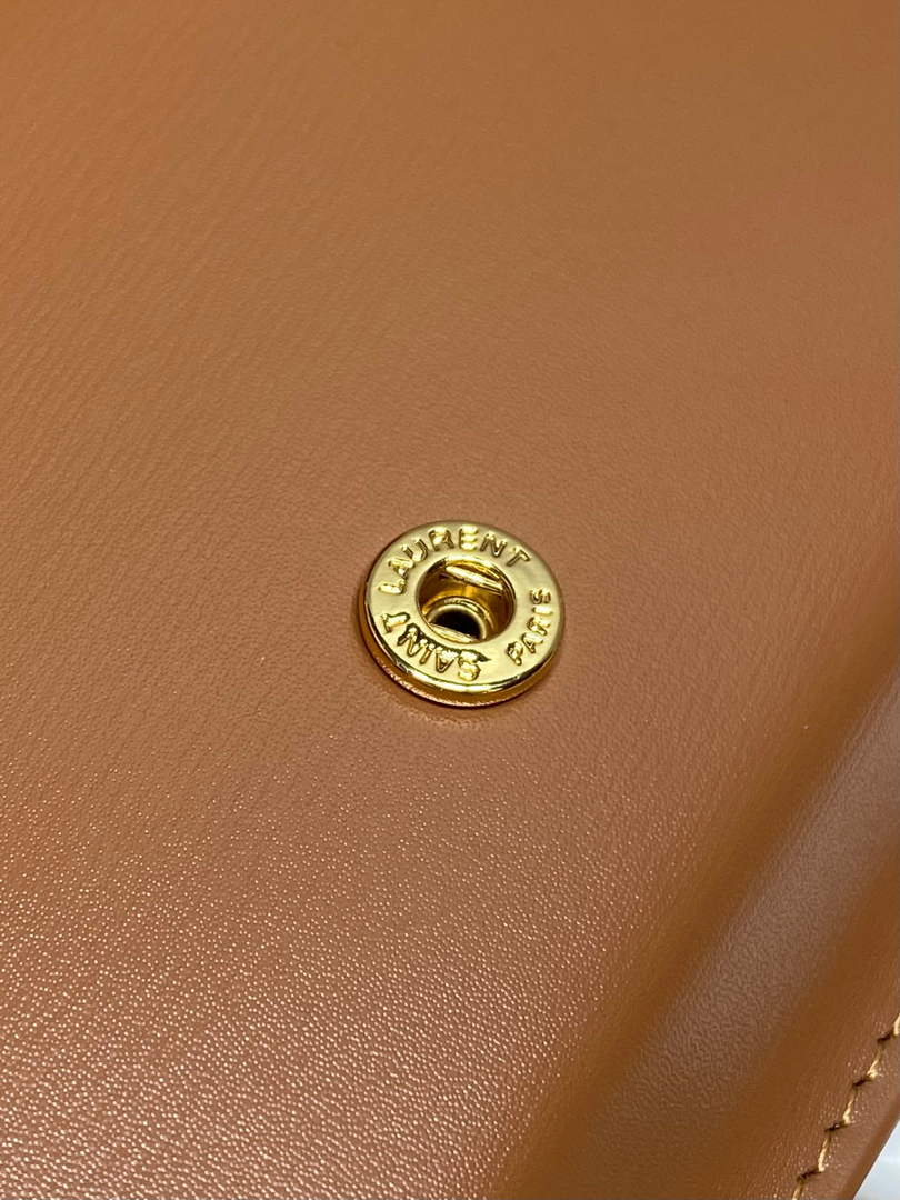 YSL CASSANDRE phone holder 820175 in smooth leather brown